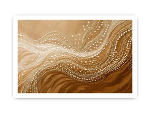abstract wave dot wall art canvas neutral beige modern minimal decor