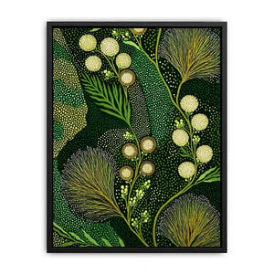 green botanical pattern wall art canvas leafy nature modern biophilic decor