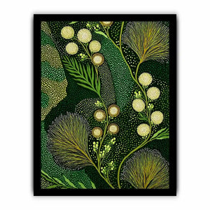 green botanical pattern wall art canvas leafy nature modern biophilic decor