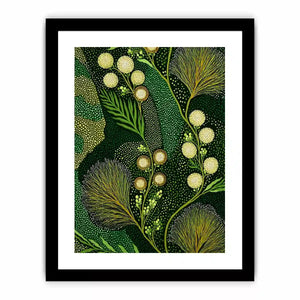 green botanical pattern wall art canvas leafy nature modern biophilic decor