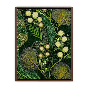 green botanical pattern wall art canvas leafy nature modern biophilic decor