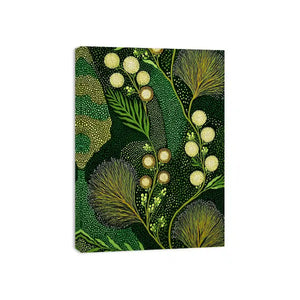 green botanical pattern wall art canvas leafy nature modern biophilic decor