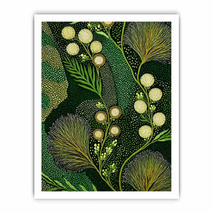 green botanical pattern wall art canvas leafy nature modern biophilic decor