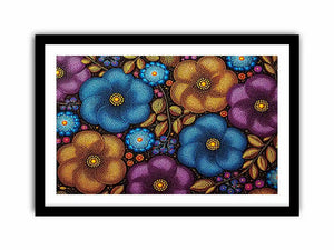 Colorful abstract floral dot pattern wall art, modern bold canvas decor for homes in New York, London, Dubai interiors