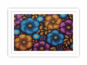 Colorful abstract floral dot pattern wall art, modern bold canvas decor for homes in New York, London, Dubai interiors