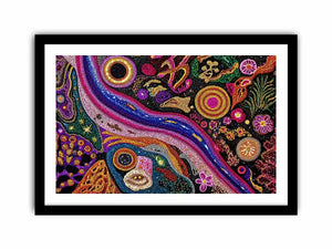 colorful abstract dot galaxy painting, vibrant cosmic dot wall art, modern abstract colorful canvas art, galaxy inspired dot artwork