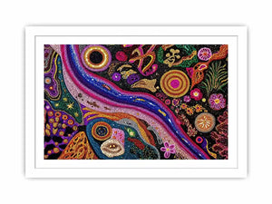 colorful abstract dot galaxy painting, vibrant cosmic dot wall art, modern abstract colorful canvas art, galaxy inspired dot artwork