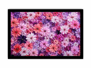 Abstract pink and purple floral blossoms textured painting pattern soft pastel flower wall art