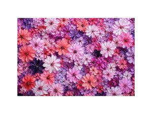 Abstract pink and purple floral blossoms textured painting pattern soft pastel flower wall art