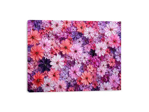 Abstract pink and purple floral blossoms textured painting pattern soft pastel flower wall art