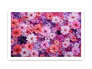 Abstract pink and purple floral blossoms textured painting pattern soft pastel flower wall art