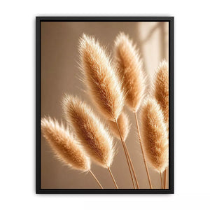Minimal pampas grass in warm neutral tones soft beige botanical wall art photography