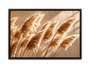 Warm neutral pampas grass wall art soft beige botanical photography minimal decor