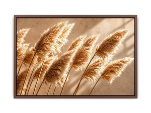 Warm neutral pampas grass wall art soft beige botanical photography minimal decor
