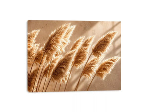 Warm neutral pampas grass wall art soft beige botanical photography minimal decor