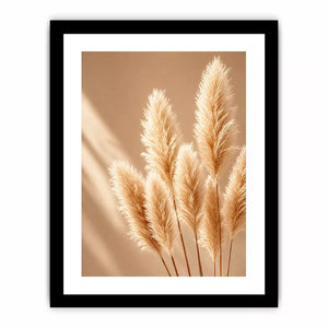 Minimal beige pampas grass wall art soft neutral botanical photography aesthetic decor