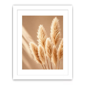 Minimal beige pampas grass wall art soft neutral botanical photography aesthetic decor