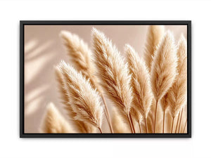 Soft beige pampas grass wall art airy minimal botanical photography neutral decor