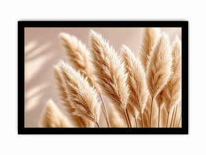 Soft beige pampas grass wall art airy minimal botanical photography neutral decor