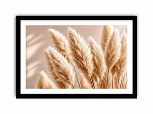 Soft beige pampas grass wall art airy minimal botanical photography neutral decor