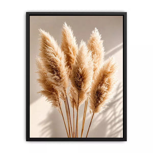 pampas grass wall art neutral, boho pampas grass canvas, minimalist beige botanical artwork, soft neutral decor wall art