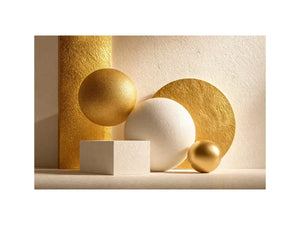 minimal gold geometric abstract wall art luxury neutral modern canvas shapes