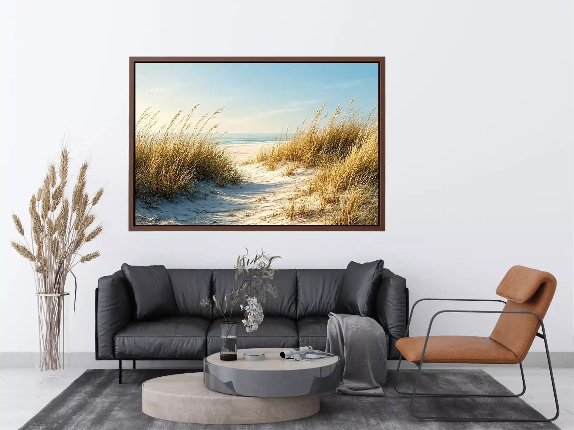 coastal dunes beach path landscape wall art soft neutral ocean canvas decor