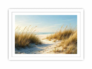 coastal dunes beach path landscape wall art soft neutral ocean canvas decor