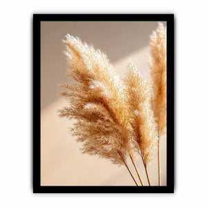 warm minimal pampas grass neutral wall art soft beige botanical canvas