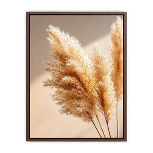 warm minimal pampas grass neutral wall art soft beige botanical canvas