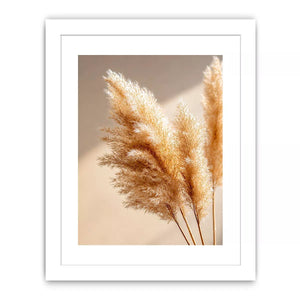 warm minimal pampas grass neutral wall art soft beige botanical canvas