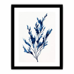 minimal blue botanical watercolor leaf modern neutral wall art canvas