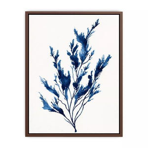 minimal blue botanical watercolor leaf modern neutral wall art canvas