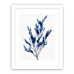 minimal blue botanical watercolor leaf modern neutral wall art canvas