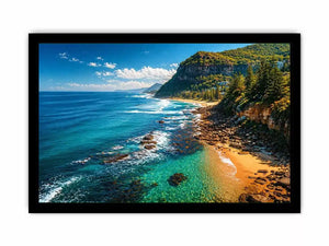 coastal cliff ocean beach landscape wall art blue sea canvas