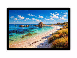 impressionist coastal beach ocean turquoise water wall art canvas