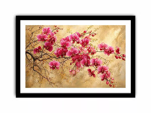 pink orchid floral wall art textured elegant botanical canvas