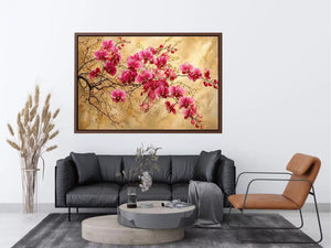pink orchid floral wall art textured elegant botanical canvas