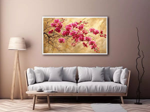 pink orchid floral wall art textured elegant botanical canvas