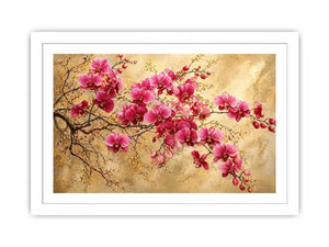 pink orchid floral wall art textured elegant botanical canvas