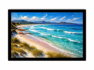 impressionist coastal beach waves turquoise ocean wall art canvas