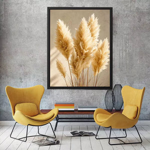pampas grass wall art neutral decor, minimalist boho pampas canvas, beige botanical wall art print, soft pampas grass photography decor, neutral aesthetic plant artwork