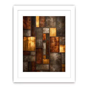 industrial abstract wall art metal texture, geometric rustic panel artwork, modern industrial canvas print, metallic abstract wall decor, textured geometric art print