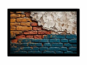 rustic brick wall art texture, urban wall texture canvas print, distressed painted brick artwork, industrial wall decor texture, colorful brick abstract art