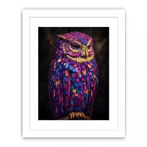 colorful owl canvas wall art vibrant modern bird painting for living room decor