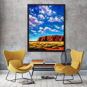 desert rock mountain landscape colorful sky canvas wall art