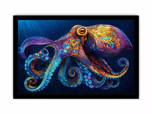 colorful octopus abstract ocean vibrant canvas wall art