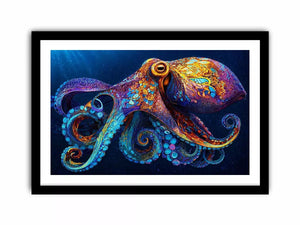 colorful octopus abstract ocean vibrant canvas wall art