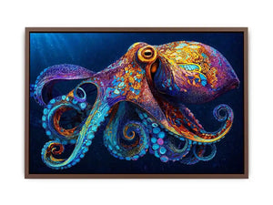 colorful octopus abstract ocean vibrant canvas wall art