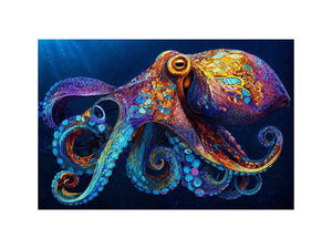 colorful octopus abstract ocean vibrant canvas wall art